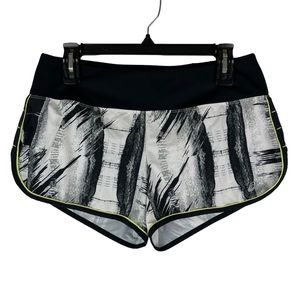 Asics Athletic Running Shorts Womens Size M Black Gray White Green